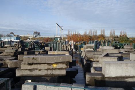 Stock with landscaping and paving materials of the city of Brussels