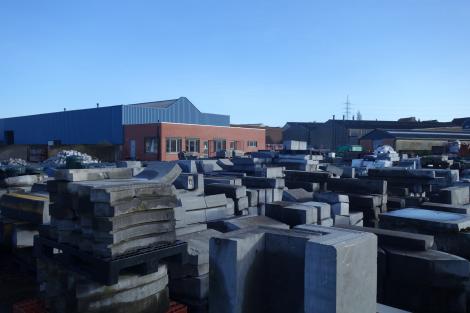 Stock with landscaping and paving materials of the city of Brussels